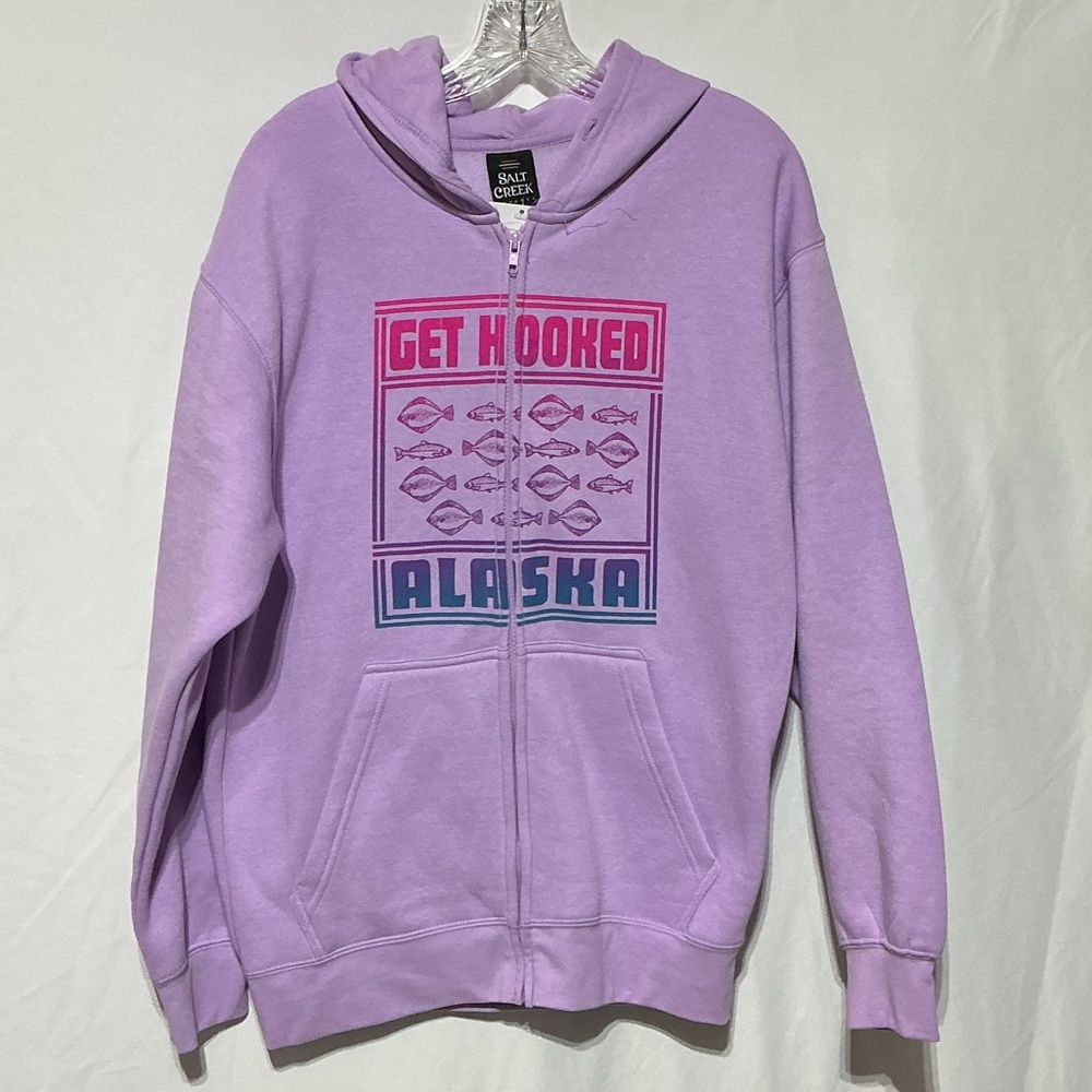 Salt Creek NWT Alaska Women's Purple Full Zip Hoodie Sweatshirt Sz M